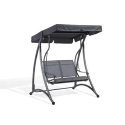 Beliani Schommelbank TESERO - Grijs Staal -Tuinmeubelen 008a280c4e654681b044ee70386baac6