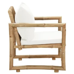 VidaXL Tuinstoelen 2 St Met Kussens Bamboe -Tuinmeubelen 01a32c6ef8e347618598a0ba3e9a7ac3