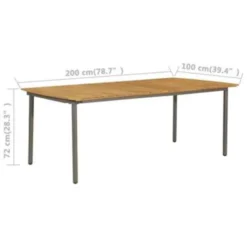 VidaXL Tuintafel 200x100x72 Cm Massief Acaciahout En Staal 7 VidaXL Tuintafel 200x100x72 Cm Massief Acaciahout En Staal -Tuinmeubelen 0aa3d1fe3f444346b46c90026c5eb7e2