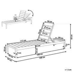 Beliani Tuinligstoel NARDO - Wit Kunsthout, Aluminium -Tuinmeubelen 1000000652 0102