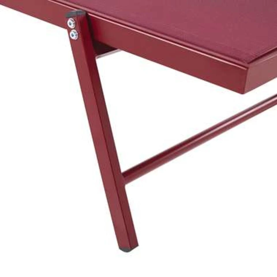 Beliani Tuinligstoel PORTOFINO - Rood Aluminium, Textiel 3 Beliani Tuinligstoel PORTOFINO - Rood Aluminium, Textiel - Afbeelding 3