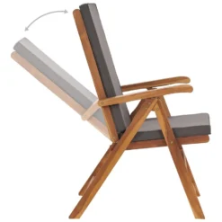 VIDAXL Tuinstoelen 2 St Verstelbaar Met Kussens Massief Teakhout Grijs 7 VIDAXL Tuinstoelen 2 St Verstelbaar Met Kussens Massief Teakhout Grijs -Tuinmeubelen 1000006224 0103