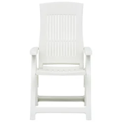 VidaXL Tuinstoelen 2 St Verstelbaar Kunststof Wit -Tuinmeubelen 1000006279 0102