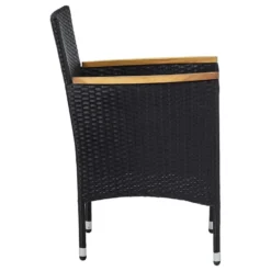 VidaXL Tuinstoelen 2 St Poly Rattan Zwart -Tuinmeubelen 1000006288 0103