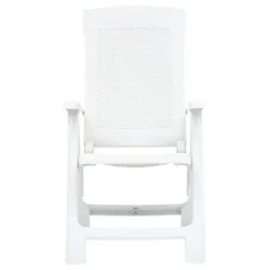 VidaXL Tuinstoelen 2 St Verstelbaar Kunststof Wit -Tuinmeubelen 1000006296 0102