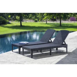 Allibert Jaipur Ligbed - 58x187,5x29 Cm - 2 Stuks - Grafiet -Tuinmeubelen 1000031147 0102