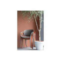 WOOOD Tuinstoel Bent - Kunststof - Terra - Set Van 4 -Tuinmeubelen 1000033690 0102
