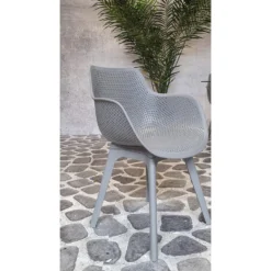 SenS-Line Jasper Tuinstoel - Kunststof - Grijs -Tuinmeubelen 1000038283 0102