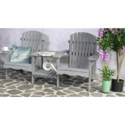 SenS-Line Adirondack Dubbele Tuinstoel - Hout - Grijs -Tuinmeubelen 1000038286 0103