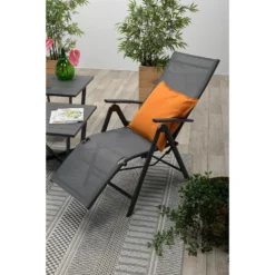 Garden Impressions Sol Relax Tuinstoel - Zwart -Tuinmeubelen 1000040789 0104