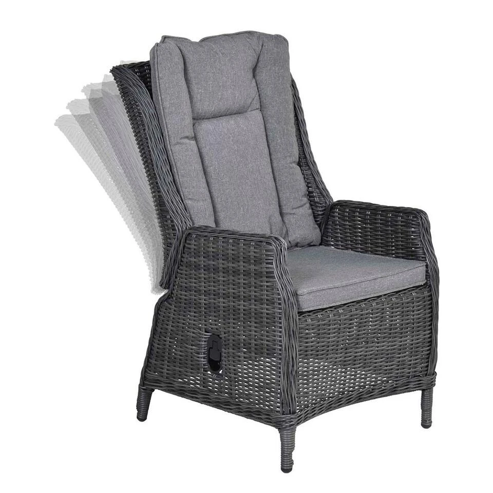 Garden Impressions - Marbella Verstelbare Tuinstoel - Donker Grijs 2 Garden Impressions - Marbella Verstelbare Tuinstoel - Donker Grijs - Afbeelding 2