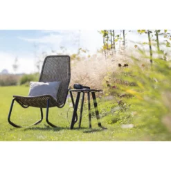 WOOOD Schommelstoel Buiten Tom - Rattan - Naturel - 97x51x95 -Tuinmeubelen 1000041308 0102