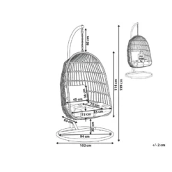 Beliani Hangstoel ALLERA - Zwart Polyester 6 Beliani Hangstoel ALLERA - Zwart Polyester -Tuinmeubelen 1000042133 0102