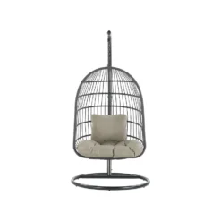 Beliani Hangstoel ALLERA - Zwart Polyester 7 Beliani Hangstoel ALLERA - Zwart Polyester -Tuinmeubelen 1000042133 0103