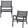 WOOOD Pem Fauteuil Outdoor - Aluminium - Zwart - Set Van 2