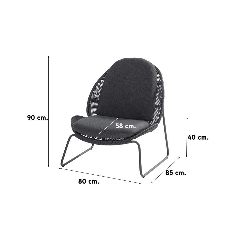 Taste Delano Loungestoel - Antraciet 2 Taste Delano Loungestoel - Antraciet - Afbeelding 2