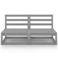 VidaXL Tuinbank 2-zits Massief Grenenhout Grijs -Tuinmeubelen 1000048109 0102