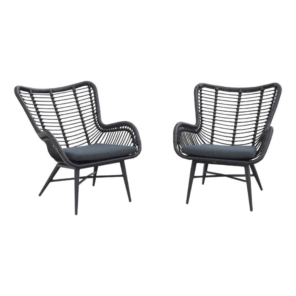 VDG Jasmine Loungestoelen Set - Black 1 VDG Jasmine Loungestoelen Set - Black