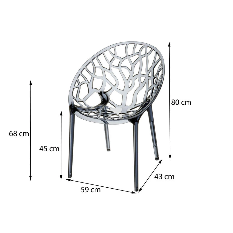 Siesta Crystal Stapelbare Stoel - Black Transparant 2 Siesta Crystal Stapelbare Stoel - Black Transparant - Afbeelding 2