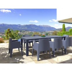 VDG Siesta Box Stapelbare Stoel - Donkergrijs -Tuinmeubelen 1000048805 0102