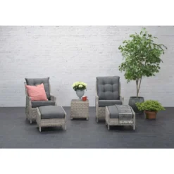 Garden Impressions Santa Rosa Tuinstoel + Voetenbank+bijzettafel -Tuinmeubelen 1000052349 0103