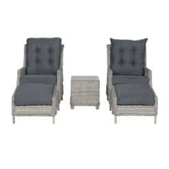 Garden Impressions Santa Rosa Tuinstoel + Voetenbank+bijzettafel -Tuinmeubelen 1000052349 0104