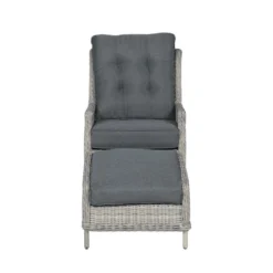 Garden Impressions Santa Rosa Relax Tuinstoel+voetenbank Vintage -Tuinmeubelen 1000054029 0103