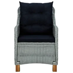 VidaXL Tuinstoelen 2 St Met Kussens Poly Rattan Lichtgrijs -Tuinmeubelen 1000056531 0103
