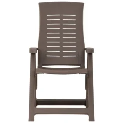 VidaXL Tuinstoelen 2 St Verstelbaar Kunststof Mokka -Tuinmeubelen 1000056537 0103