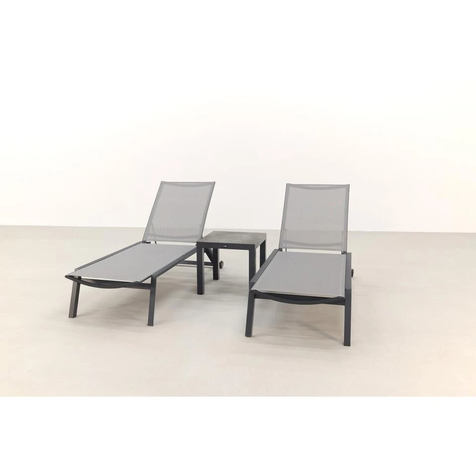 VDG Cairns Ligbedden + Bijzettafel Atlanta - Antraciet 2 VDG Cairns Ligbedden + Bijzettafel Atlanta - Antraciet - Afbeelding 2