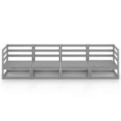 VidaXL Tuinbank 4-zits Massief Grenenhout Grijs -Tuinmeubelen 1000060788 0102