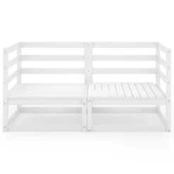 VidaXL Tuinbank 2-zits Massief Grenenhout Wit -Tuinmeubelen 1000060797 0102