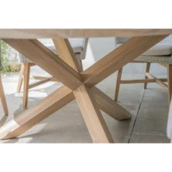 Taste Louvre Tuintafel Rond 160 Cm. - Teak -Tuinmeubelen 1000073191 0102