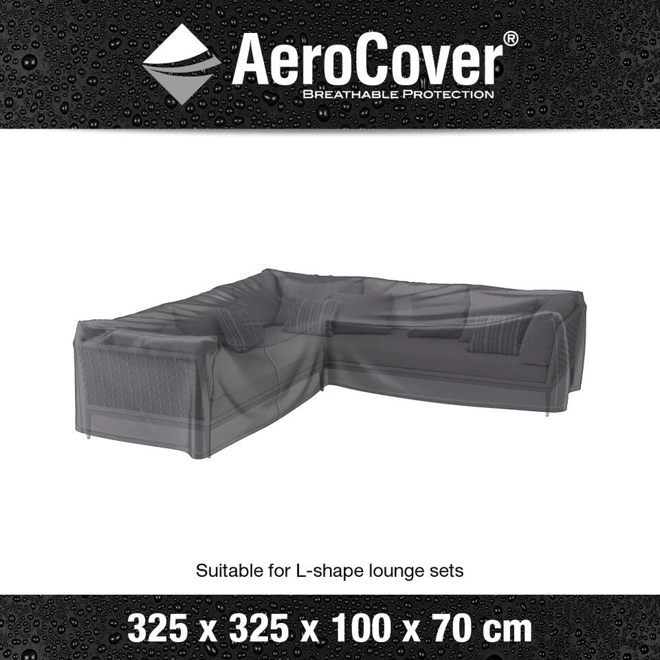Aerocover Loungesethoes L-vorm 325x325 Cm 2 Aerocover Loungesethoes L-vorm 325x325 Cm - Afbeelding 2