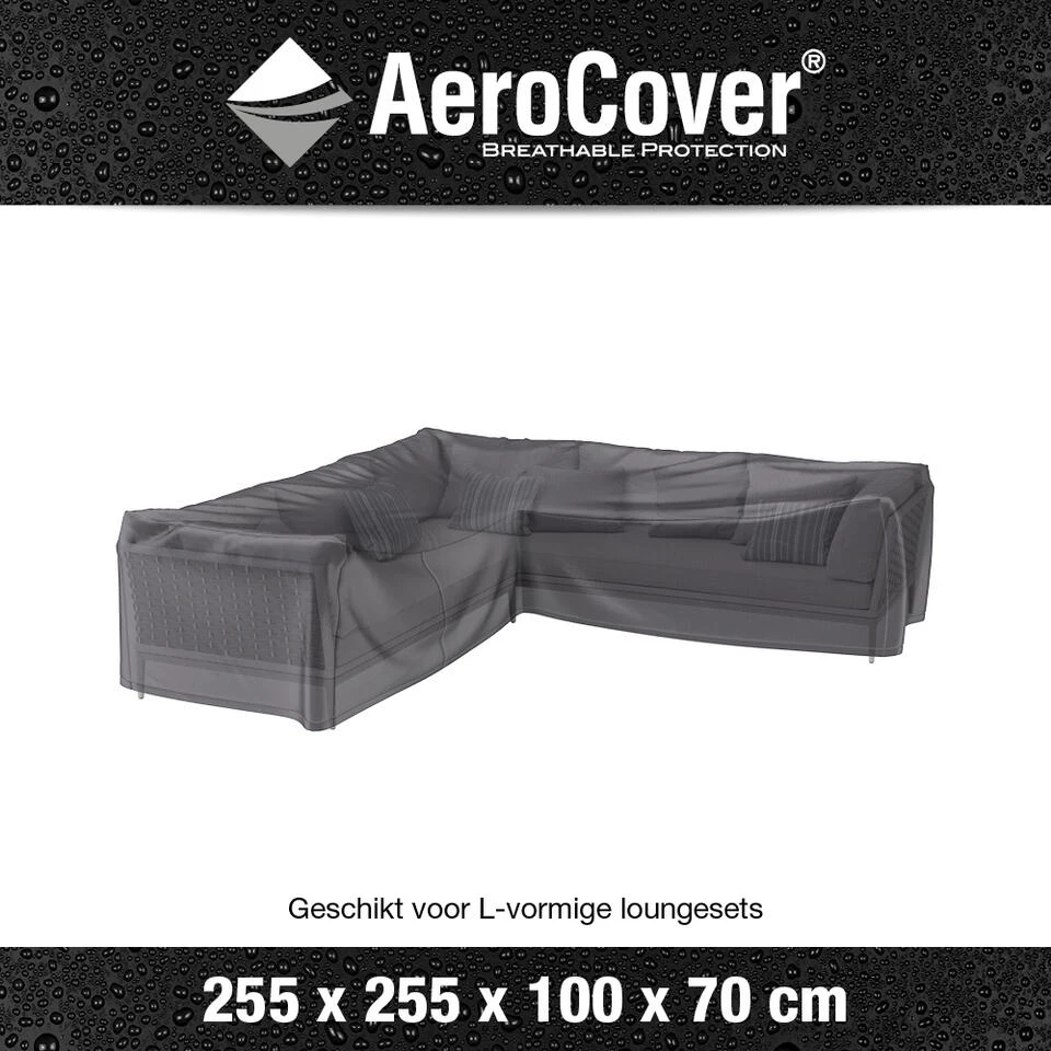 Aerocover Loungesethoes L-vorm 255x255 Cm 2 Aerocover Loungesethoes L-vorm 255x255 Cm - Afbeelding 2