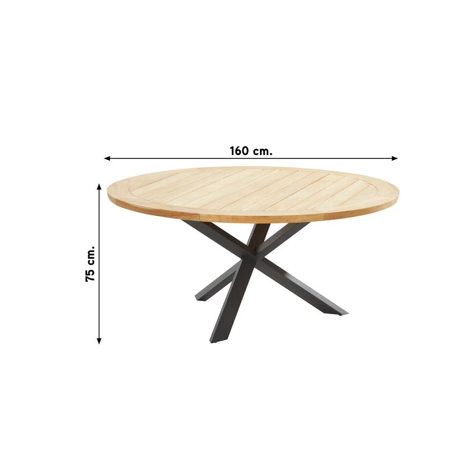 Taste Prado Tuintafel - 160 Cm. Rond 2 Taste Prado Tuintafel - 160 Cm. Rond - Afbeelding 2