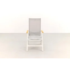 Hartman Napoli Verstelbare Tuinstoel - Teak Armleuning - Wit -Tuinmeubelen 1000074462 0102