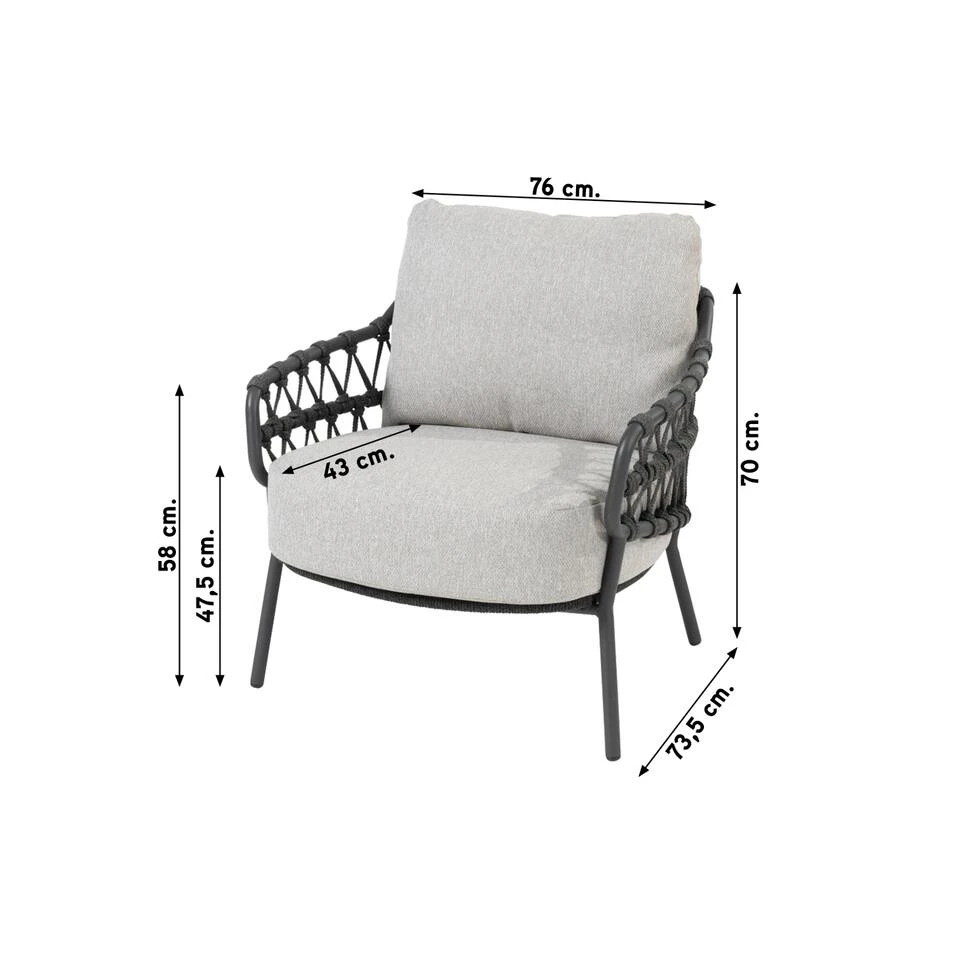 4 Seasons Calpi Low Dining Stoel - Antraciet (1 St.) 2 4 Seasons Calpi Low Dining Stoel - Antraciet (1 St.) - Afbeelding 2