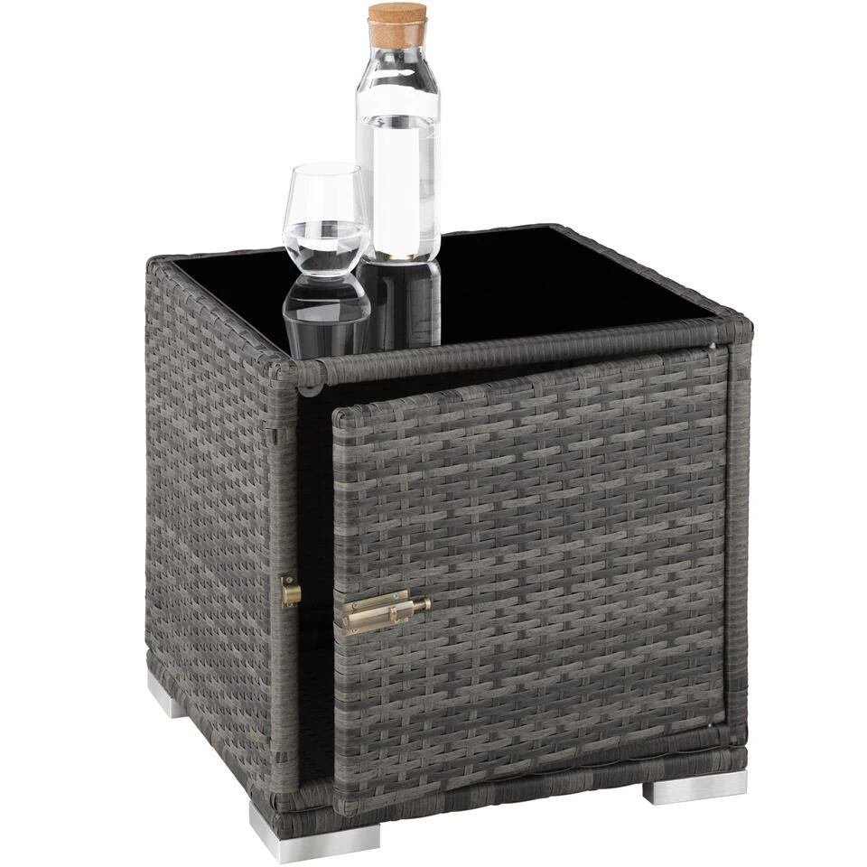 Tectake - 2 Aluminium Ligbedden Incl. Tafel-Wicker Tuinset -grijs 3 Tectake - 2 Aluminium Ligbedden Incl. Tafel-Wicker Tuinset -grijs - Afbeelding 3