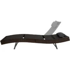 Tectake - Wicker Ligbed Delphine, Mixed Bruin, 211 Cm Lang -Tuinmeubelen 1000077830 0102