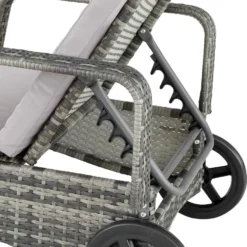 Tectake - Wicker Ligbed Cassis Ligstoel Zonnebed - Grijs 7 Tectake - Wicker Ligbed Cassis Ligstoel Zonnebed - Grijs -Tuinmeubelen 1000077840 0103