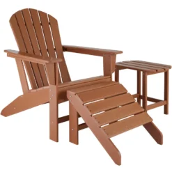 Tectake -tuinstoel Adirondack -Janis - Bruin -Tuinmeubelen 1000078043 0102