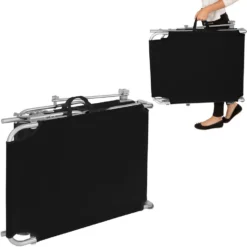 Tectake - 2 Ligbedden Met Zonnedak Ligstoelen Zwart -Tuinmeubelen 1000082529 0103