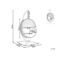 Beliani Hangstoel ACRI - Beige Pe Rotan -Tuinmeubelen 1000082570 0102