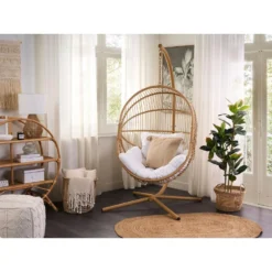Beliani Hangstoel ACRI - Beige Pe Rotan -Tuinmeubelen 1000082570 0103