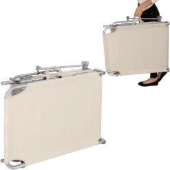 Tectake - 2 Ligbedden Met Zonnedak Beige -Tuinmeubelen 1000083237 0103