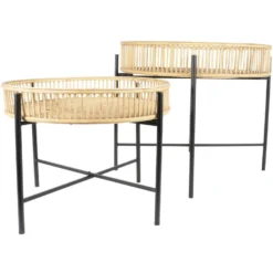 Bijzettafel Aiko Naturel - Bamboe - Bruin -Tuinmeubelen 1000088279 0102