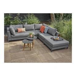 Exotan Bijzettafels Binnen/Buiten - Teak - Antraciet - Set Van 2 -Tuinmeubelen 1000088978 0102