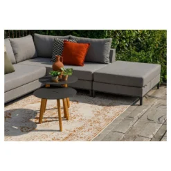 Exotan Bijzettafels Binnen/Buiten - Teak - Antraciet - Set Van 2 -Tuinmeubelen 1000088978 0103