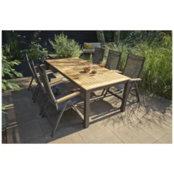Exotan Tuintafel Memphis - Teak - Naturel - 75x220x100 -Tuinmeubelen 1000088980 0102